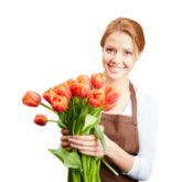 Ihr Florist geht für Sie an die Arbeit.